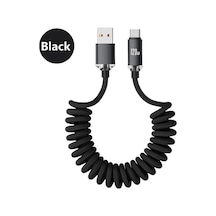 Elmpaly 120w Süper Hızlı Şarj Yaylı Kablo Usb-a Type-c 2m Siyah