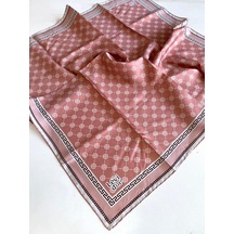 Levidor Tivil İpek Eşarp 4159-6 Pembe Karışık Desen Çok Renkli