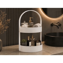 3d Baskı İki Katlı Banyo Düzenleyici - Taşınabilir Organizer Ve Saklama Standı-beyaz Çok Renkli