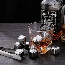 Perlotus 2'li Çelik Metal Viski Taşı Soğutma Buz Küpü İçecek Soğutma Metal Buz Küpleri