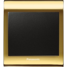 Viko Panasonic Thea Blu Tekli Anahtar Çerçeve Gold+dore, Kapak Siyah