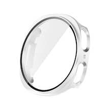 Galaxy Uyumlu Watch 8 44mm Sert Pc Kasa Ve Ekran Koruyucu Mkst Watch Gard 38 - Gümüş