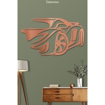 Spor Araba Silüeti Metal Duvar Tablosu - Metal Duvar Sanatı - Bronz - 55 X 75 Cm