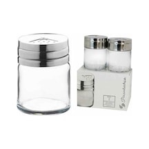 Eminhome Paşabahçe 43880 Basıc Metal Kapaklı 2 Li Cam Tuzluk