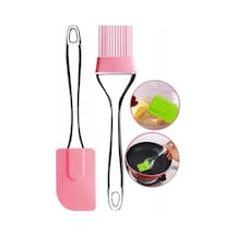 2'li Set Akrilik Saplı Silikon Spatula -yumurta Fırça Seti Silikon