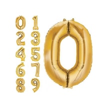 Rakam Folyo Balon Gold Altın Renk Orta Boy 0 Numara