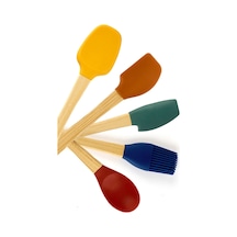 Mien 5'li Silikon Spatula Seti - Renkli - 21 Cm şeffaf