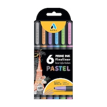 Adel Prime Ink Fineliner 6'li Pastel Klasik İnce Uçlu Kalem