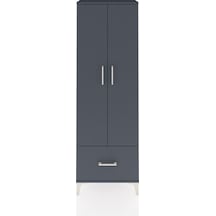 Arges Dolap 4 Raflı Tek Çekmeceli 2 Kapaklı 60x30x182 Antrasi... Antrasit