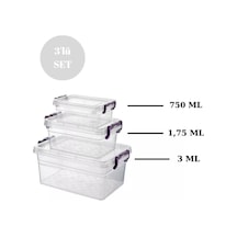 Saklama Kabı 3'lü Set İç İçe Geçmeli Kilitli Saklama Kutusu Düzenleyici ŞEFFAF Saklama Kabı 3'lü Set İç İçe Geçmeli Kilitli Saklama Kutusu Düzenleyici ŞEFFAF