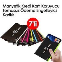 Megaotomarket-Manyetik Kredi Kartı Koruyucu Temassız Kart Engelleyici Rfid 7'Li
