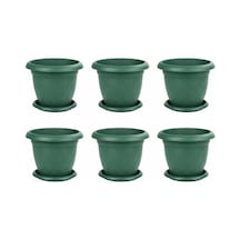 So-d003 6 Adet Damla Desen Tabaklı Saksı Takımı 1.5 Litre No:3 Yeşil