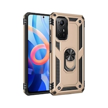 Xiaomi Redmi Note 12s Uyumlu Kılıf Sofya Yüzüklü Silikon Kapak - Gold