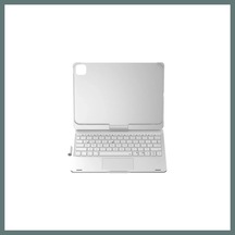 Bezos Apple iPad Uyumlu Pro 11 2024 F11 Ats Kılıf Magic Dönen Klavyeli Tablet Kılıf - Gümüş Ventra