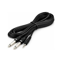 Mn166g 3.5mm Stereo To 2x6.3mm Mono Erkek Ses Kablosu 3 Metre Gitar, Amfi Ve Mixer Uyumlu