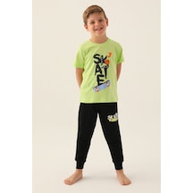 Rolypoly Skate Sarı Erkek Çocuk Pijama Takımı 5274-43000 Lime