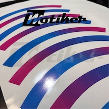 Cf Moto 450sr Mavi Pembe Renk Geçişli Tasarımlı Jant Kaplama Sticker Etiket Modeli