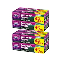 Buzdolabı Poşeti Orta Boy 4 Al 3 Öde 4 20 24 X 38 Cm İkili Set