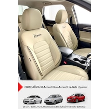 Premium Serisi Lüks Keten Oto Koltuk Kılıfı Hyundai İ20-i30-accent-blue-era-getz Uyumlu Bej