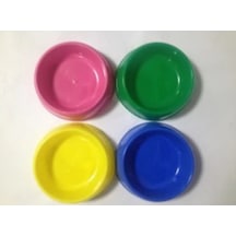 5 x 14 CM Kaymaz Taban Plastik Köpek Mama Ve Su Kabı Çok Renkli