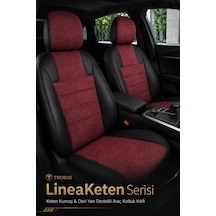 Ford Focus Sedan 2011-2018 Uyumlu Lineaketen Serisi Ortopedik Bordo Siyah Koltuk Kılıfı