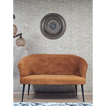 Zafir İkili Teddy Siyah Boyalı Sivriltme Ayak Çay Seti Koltuk İkili Berjer , Balkon, Salon, Ofis Kiremit