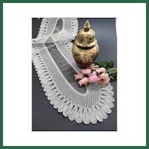 Bezos Kadife Detaylı Runner, Çeyizilk Tek Runner 120x30cm Bzs01 Çok Renkli