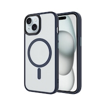 Apple iPhone Uyumlu 13 Kılıf Mat Arka Yüzey Wireless Şarj Özellikli Klfs Flet Magsafe Kapak - Lacivert Lacivert