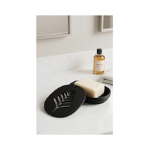 Buççin Online Mağaza Modern Banyo Oval Katı Kalıp Sabunluk-mat Siyah Plastik Siyah Çok Renkli