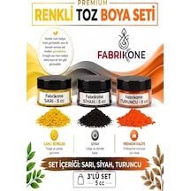 3'lü Set Premium Parafin Soya Wax Toz Mum Boyası Hobi Seti - 5 Cc Sarı, Siyah, Turuncu Bkfab3srst5g Karışık