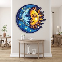 Güneş-ay Yüzü Boho - Metal Tablo - Dec0161 70 X 70 Cm Çok Renkli