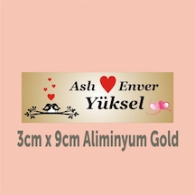 Özel Tasarım 3cm X 9cm Ölçüsünde Kişiye Özel Kapı Isimliği Aliminyum Parlak Levha