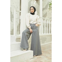 1162-denim Pantolon Etek Gri Gri