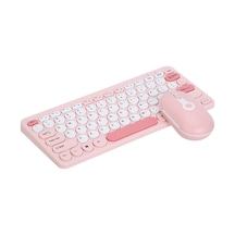 Yunboo 2.4g Kablosuz Klavye Ve Fare Seti Hk-09 - Pembe, Punk Tasarım, Sayısal Tuş Takımı, 10 Metre Menzil Diğer