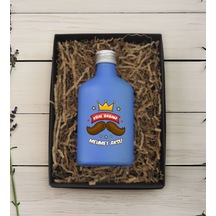Bk Gift Kişiye Özel İsimli Baba Temalı Mavi Tasarım Cam Şişe Kolonya 200 ML 3