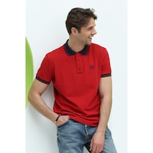 Erkek Regular Kalıp Polo Yaka T-shirt Kırmızı