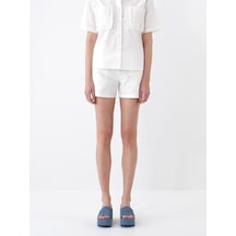 Xint Ekru Pamuk Dokulu Oversize Şort 275425