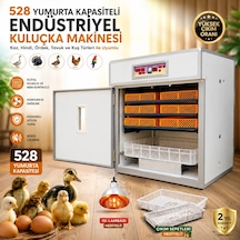 528 Yumurta Kapasiteli Endüstriyel Kuluçka Makinesi - 3 Çeşit Viyollu, Çıkım Sepetli + Isı Lambası H