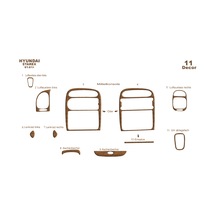 Hyundai Starex Torpido Kaplama 2001-2007 11 Parça Açık Meşe