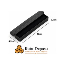 6,5x20x2,5 Cm Tam Kapaklı Kolye Ve Tesbih Kutusu - Siyah Demonte 50 Adet