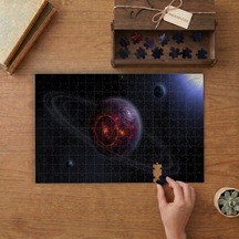 Uzay Teması - Galaksi - Gezegen Tasarımı 240 Parça Ahşap Puzzle Ahşap Kutuda Mpy60089