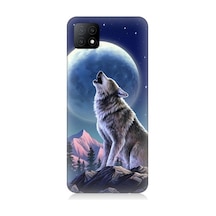 Oppo A53 Uyumlu Kurt Ve Ay Desenli Silikon Kılıf