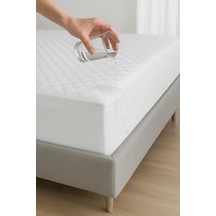 Beyaz Kapitone Fitted Yatak Alezi, Sıvı Geçirmez Özellikte, 160 X 200 Cm Açık Gri