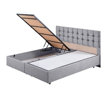 Venedik İkili Set, Venedik Çift Kişilik Baza Başlık Seti Açık Gri 140 x 190