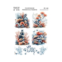 Polyesterhobi Premium Sulu Transfer 25x35 Cm Mercan Ve Deniz Desenli Ps 140