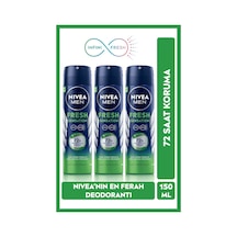 Men Erkek Sprey Deodorant Fresh Sensation 150ml, 72 Saat Anti-perspirant, X3 Adet