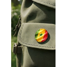 Senegal Senegal Abstract Ülke Bayraklı Buton Rozet - 44 MM 5 Adet Çok Renkli