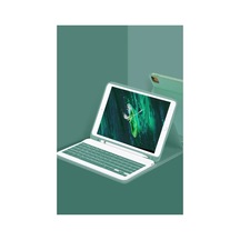 Lb İpad Pro 11 2024 Kılıf Kc01 Smart Klavyeli Tablet Kılıfı - Koyu Yeşil Diğer