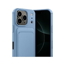 Apple iPhone  Uyumlu- 17 Pro Kelvin Kartvizitli Silikon - Mavi