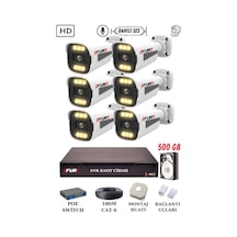 Fury 6 Kameralı Ip Güvenlik Kamerası Seti Sesli 4mp Gece Renkli Su Geçirmez 1506s 500gb
